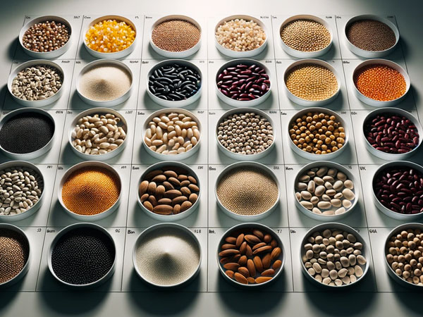 Bohnen, Linsen und Saaten in Schalen. © Foodfibel.de