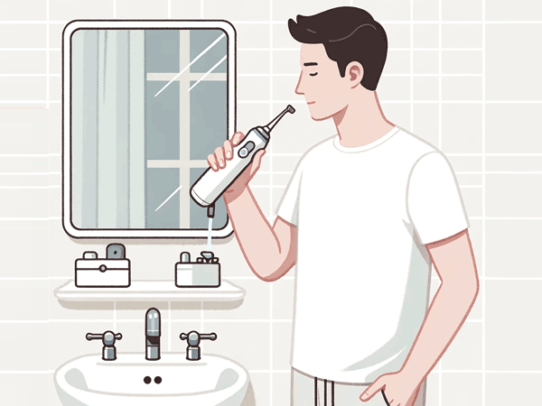 Infografik: Mann mit Munddusche. © Foodfibel.de