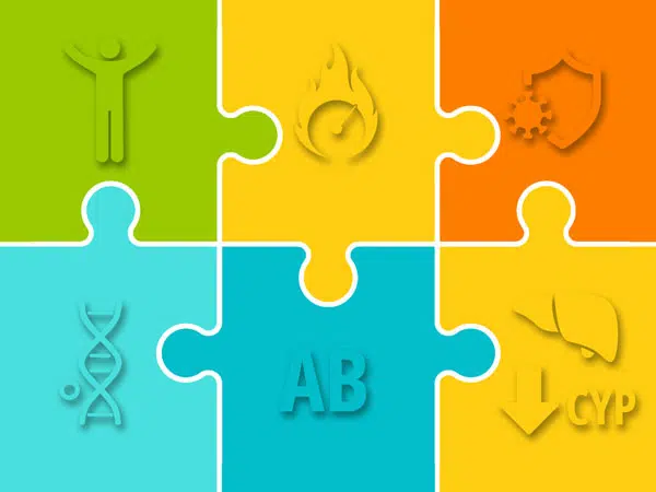 Schemabild: Die biologischen Merkmale von AB-Siedler als Puzzlesteine, die ein Gesamtbild ergeben. (c) foodfibel.de